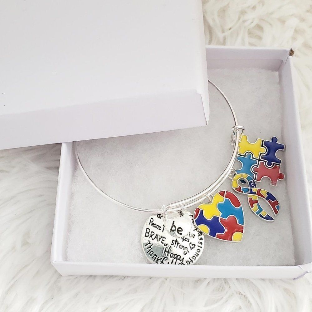Autism Awareness Bracelet, Autism Acceptance, I support You, Different Not Less